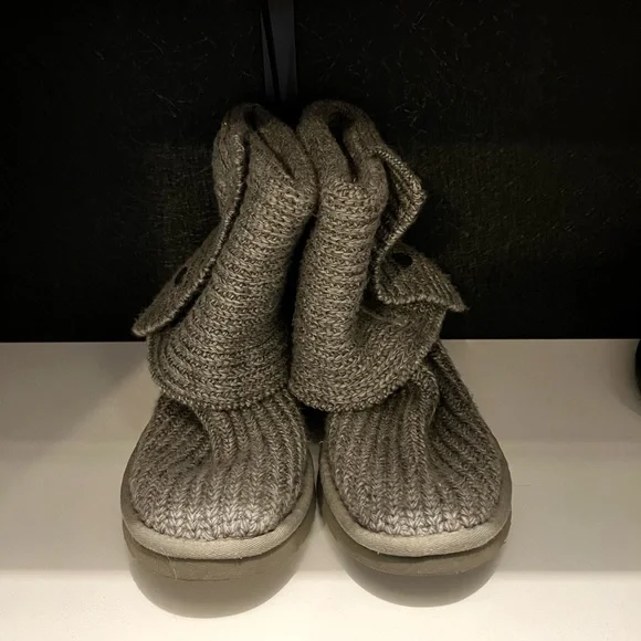 UGG Shoes Grey Ugg Classic Cardy Button Detailed Knit Boots